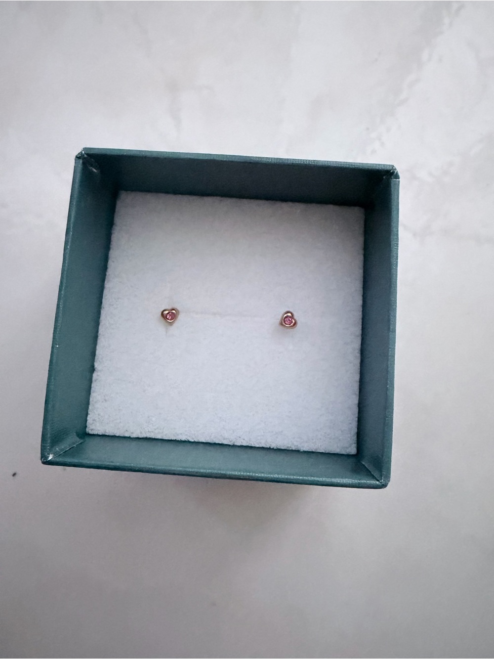 NWT 14k Solid Pink Heart Nose Studs Pair Banter 24g